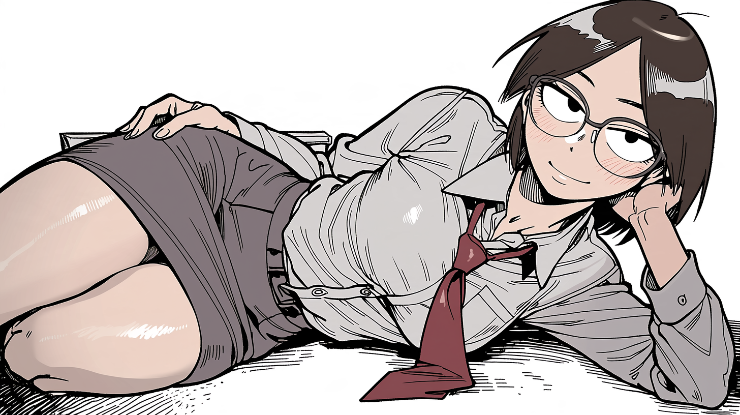 眼鏡をかけた女性のイラスト
